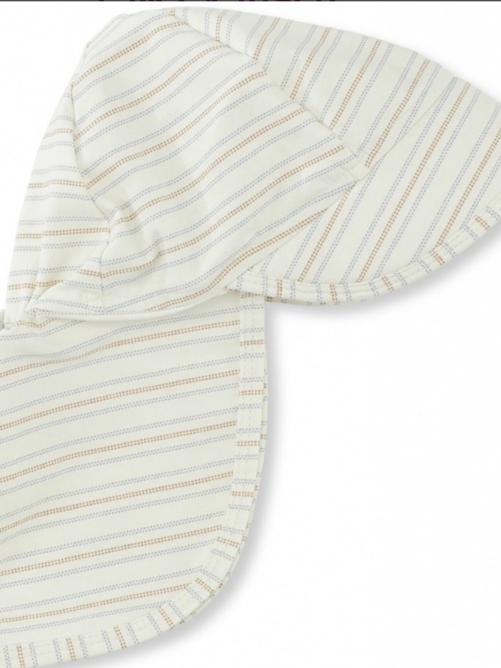 Breathable Kids Sun Hat in Cream with Tan Stripes